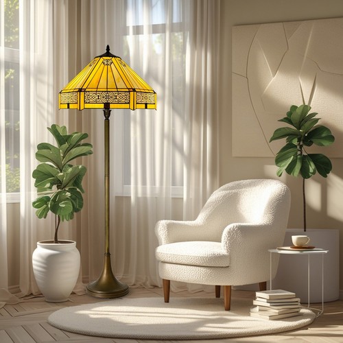 Antique tiffany style - style, hexagon