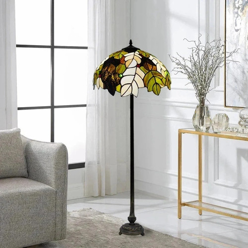 Tiffany style leaf stained - style, 16"