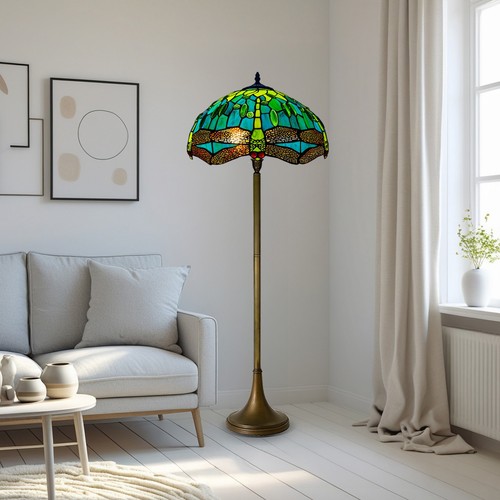 Green tiffany floor lamp - tiffany, 16