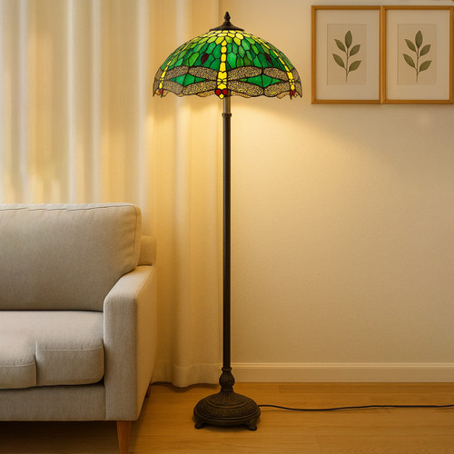 Green tiffany floor - tiffany, lamp