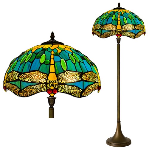 Green tiffany floor lamp - green,