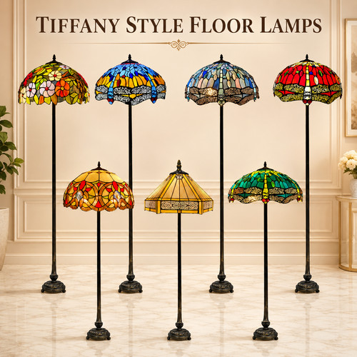 Tiffany style floor - style, lamps