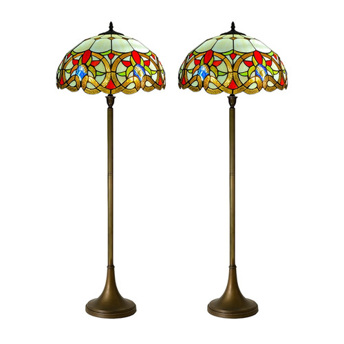 Pair tiffany floor - tiffany, lamps