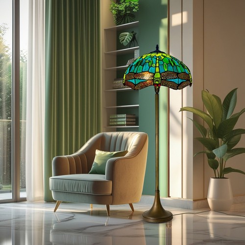 Tiffany style floor - tiffany, lamp