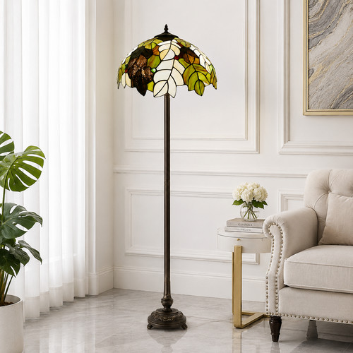 Tiffany style leaf floor - leaf, lamp