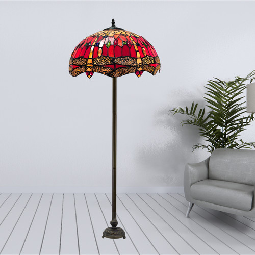 Red floor lamp tiffany style - floor,